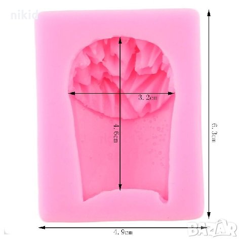 Пържени картофи пакет силиконов молд форма украса торта фондан шоколад гипс, снимка 2 - Форми - 31806179