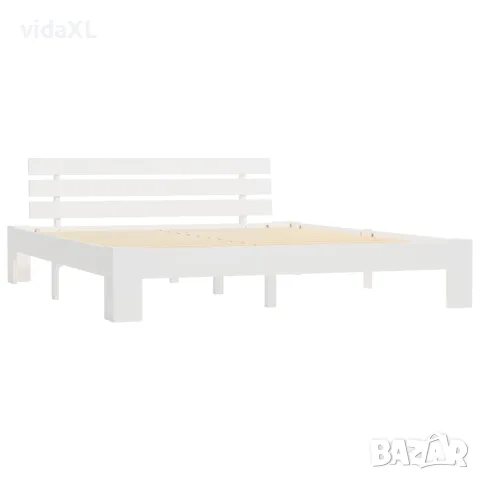 vidaXL Рамка за легло, бяла, бор масив, 160х200 см, снимка 2 - Спални и легла - 56146578