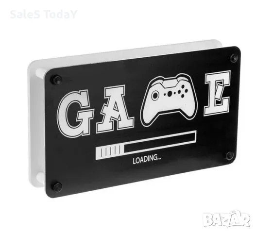 Светеща табела, Пано с LED неоново многоцветно, GAME Loading, 23x13см, снимка 2 - Лед осветление - 47976874