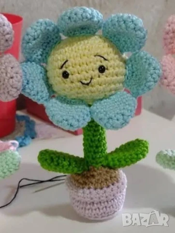 Плетено цвете в саксия  , снимка 14 - Декорация за дома - 51173490