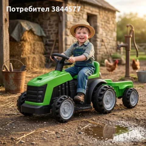 Детски акумулаторен трактор с ремарке 6V , снимка 2 - Детски велосипеди, триколки и коли - 56338647