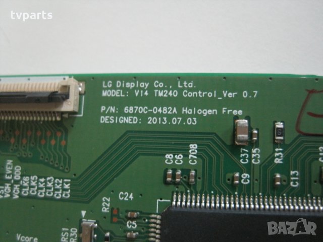T-CON V14 TM240 Control_Ver 0.7  6870C-0482A 100% работещ, снимка 2 - Части и Платки - 29746489