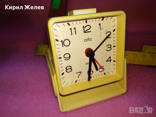 ALFA QUARTZ Стар КВАРЦОВ ТУРИСТИЧЕСКИ БУДИЛНИК ВИНТИДЖ МОДЕЛ 28552, снимка 10 - Антикварни и старинни предмети - 44540936