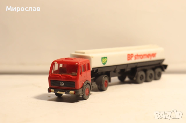 WIKING H0 1/87 BP MERCEDES ЦИСТЕРНА КАМИОН МОДЕЛ КОЛИЧКА, снимка 2 - Колекции - 54316648