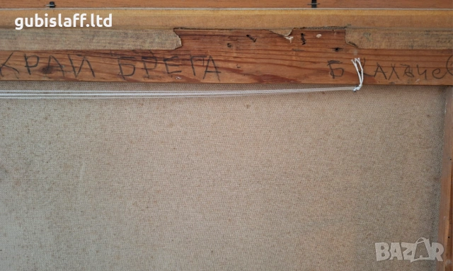 Картина "Край брега",2004 г.,худ. Божидар Калъчев(1949-2019), снимка 3 - Картини - 53969338