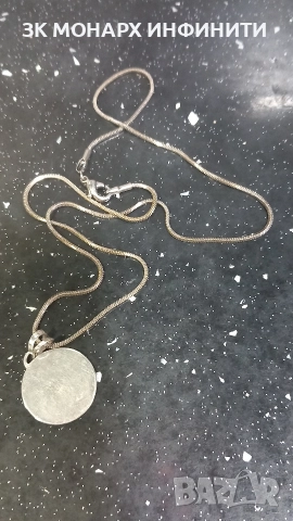 сребърен ланец с висулка , снимка 4 - Колиета, медальони, синджири - 52854501
