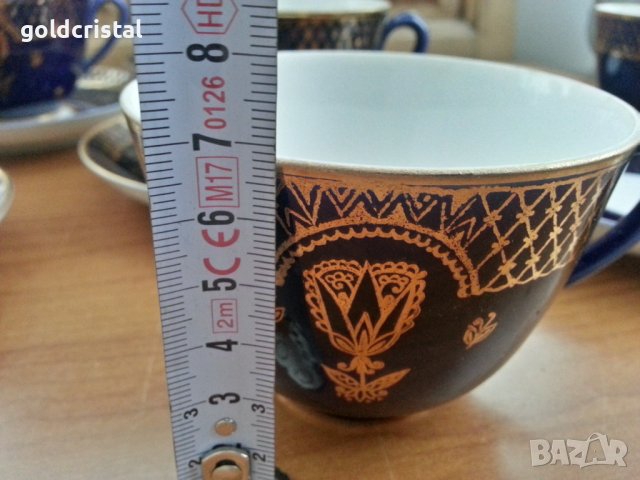 Руски порцелан чаши за чай кобалт лфз, снимка 2 - Чаши - 37056294