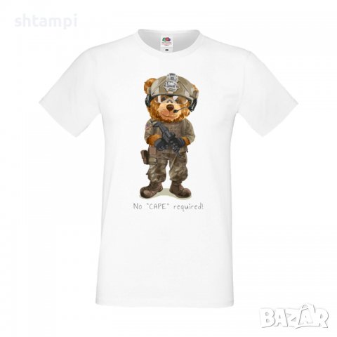 Мъжка тениска  bear No CAPE required,Мече,Меченце,Животно, Играчка,Изненада,Подарък,Повод,, снимка 3 - Тениски - 37293740