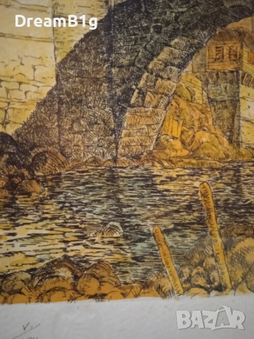 Оригинална графика (офорт/акварел) – Божидар Георгиев, лимитиран тираж, снимка 5 - Колекции - 54324187