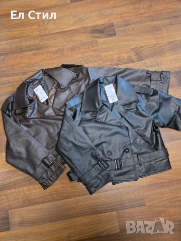 💎Кожено яке с м л oversize,Еконт, снимка 6 - Якета - 54074545