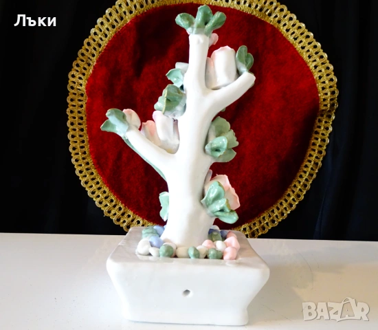 Порцеланова фигура Роза в саксия 20 см. , снимка 5 - Статуетки - 53929080