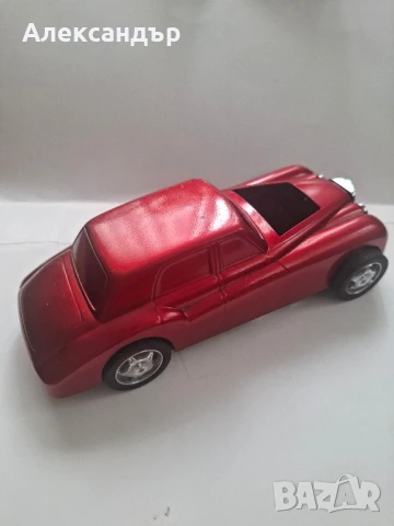 Метална червена количка за декорация, снимка 3 - Колекции - 51400175