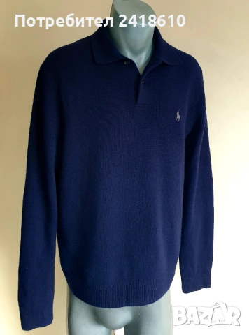 POLO Ralph Lauren Wool Mens Size M ОРИГИНАЛ! Мъжки Вълнен Пуловер с Поло Яка, снимка 11 - Пуловери - 53131332