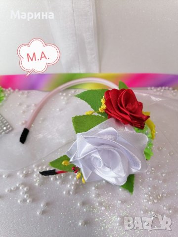 Диадема с цветя за народни танци , снимка 6 - Аксесоари за коса - 40620155