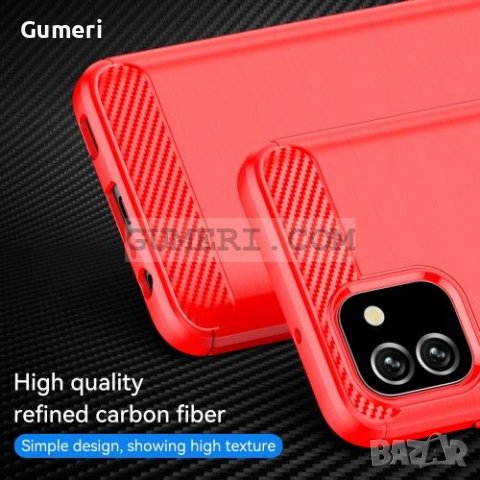 Samsung Galaxy A03 Противоударен Силиконов Гръб - Карбон, снимка 9 - Калъфи, кейсове - 36851055