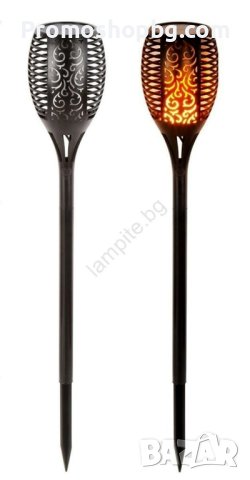 Комплект соларни лампи LED Факла, 4 бр, Черни, снимка 6 - Соларни лампи - 40660233
