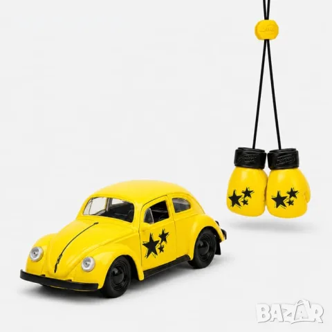 Метална кола VW Beetle 1:32 с боксови ръкавици комплект 4 цвята, снимка 2 - Коли, камиони, мотори, писти - 56160053