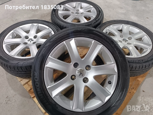 Лети джанти 16ки 4х108 Peugeot + летни гуми 195/55/16 Hankook