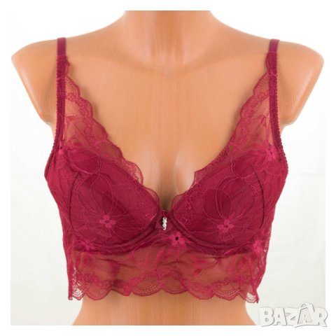 Дантелен сутиен бралет в бордо марка Gorteks 75В, снимка 3 - Бельо - 42203606