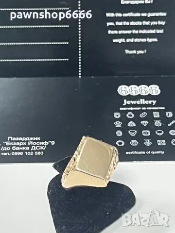 Златен пръстен 14 карата, снимка 6 - Пръстени - 48473810