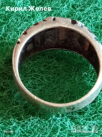 Винтидж сребърен пръстен красива орнаментика ювелирна изработка 41761, снимка 5 - Пръстени - 53015514