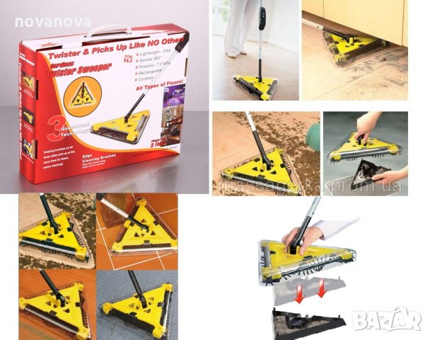 Зареждаема електрическа четка метла подочистачка swivel sweeper , снимка 7 - Прахосмукачки - 35606428
