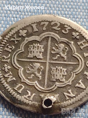 Сребърна монета 2 реала 1723г. Филип пети Севиля Испания 14943, снимка 6 - Нумизматика и бонистика - 42900582