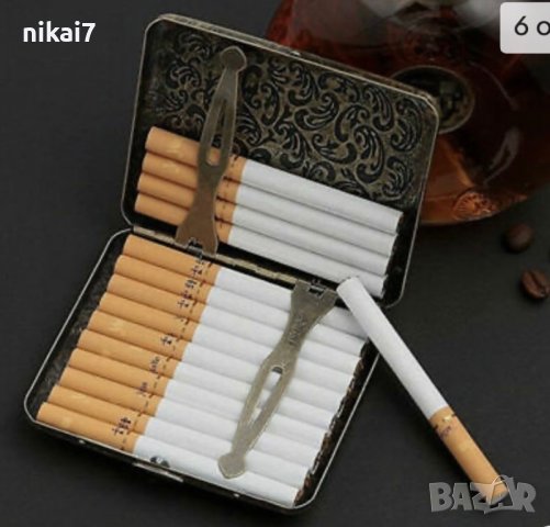 винтидж ретро табакера за цигари 85mm King Sizeх неръждаема стомана, снимка 10 - Подаръци за мъже - 27206166