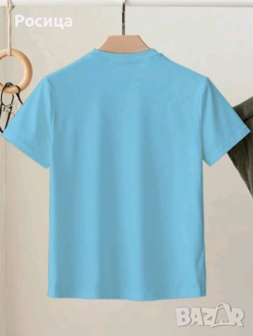Дамска блуза с къс ръкав L размер в синьо, снимка 2 - Тениски - 51020087