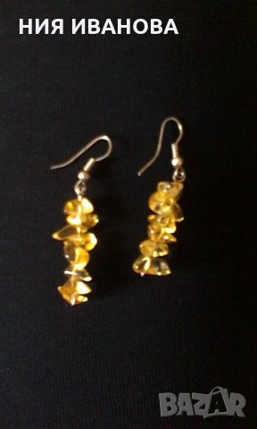 Обеци с камъни, снимка 3 - Обеци - 29243488