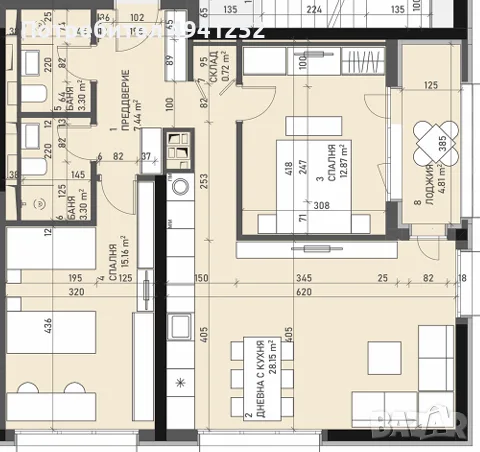 УНИКАЛЕН 3-СТАЕН 109 кв.м+Склад + Гараж 23,5 метра, CENTRAL PARK – Без такса