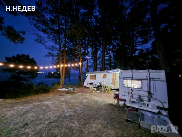 Оборудвана и позиционирана каравана на страхотен плаж х 2, снимка 1
