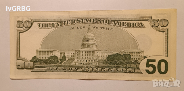 50 долара САЩ 1996 Банкнота от САЩ Америка СТАРИЯТ ВАРИАНТ ,, ГОЛЯМА ГЛАВА", снимка 5 - Нумизматика и бонистика - 44519549