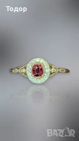 Сребърен пръстен със червен шпинел 0.40 карата