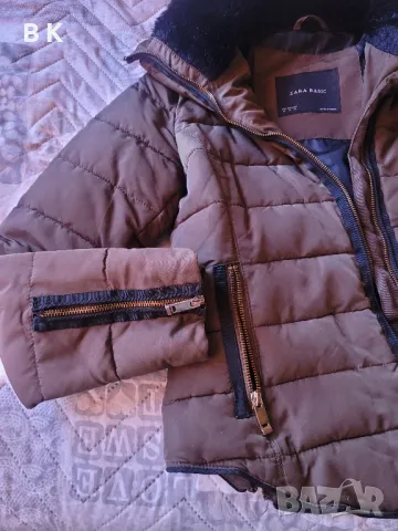 Зимно яке Зара Zara тъмно зелено, снимка 3 - Якета - 39387848