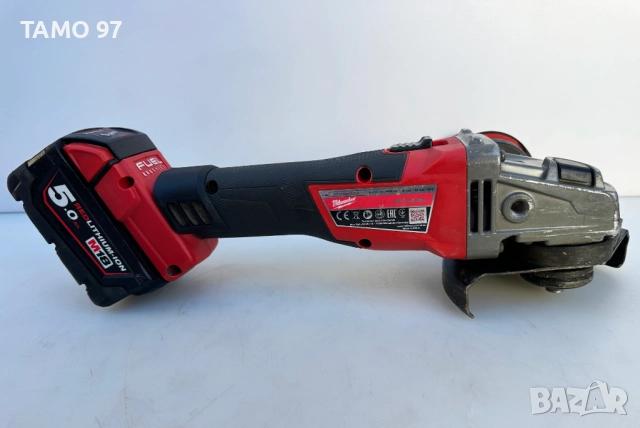 Milwaukee M18 CAG125X - Безчетков ъглошлайф 2x18V 5.0Ah перфектен!, снимка 6 - Ъглошлайфи - 52971205