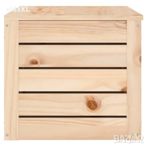 vidaXL Кутия за съхранение, 89x36,5x33 см, борово дърво масив, снимка 6 - Скринове - 56147937