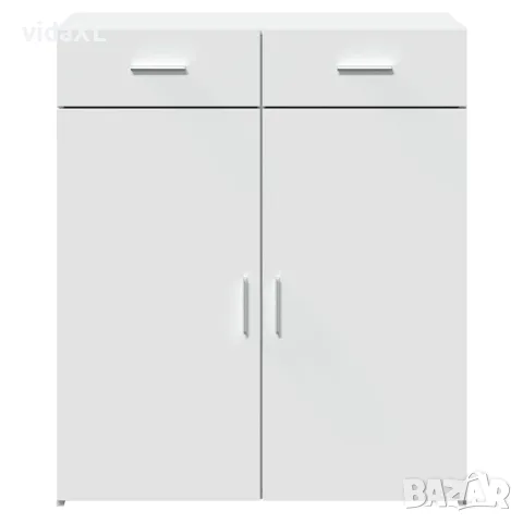vidaXL Страничен шкаф, бял, 80x42,5x93 см, инженерно дърво, снимка 3 - Бюфети - 56146959