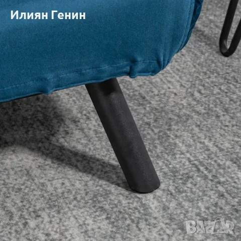 HOMCOM Разтегателен диван 2-местен кадифен, снимка 9 - Дивани и мека мебел - 55996502