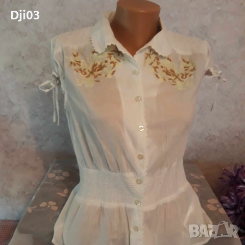Бели,бродирани  памучни Ризи , снимка 3 - Ризи - 54347822