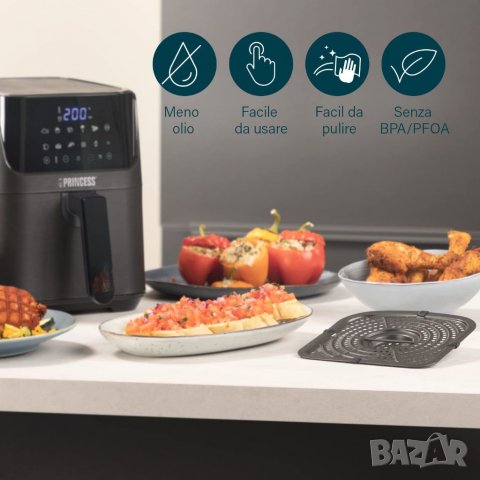 Фритюрник с горещ въздух Princess с 3,5 L - 70% по-малко консумация на енергия - 11 програми, снимка 6 - Фритюрници - 39716452