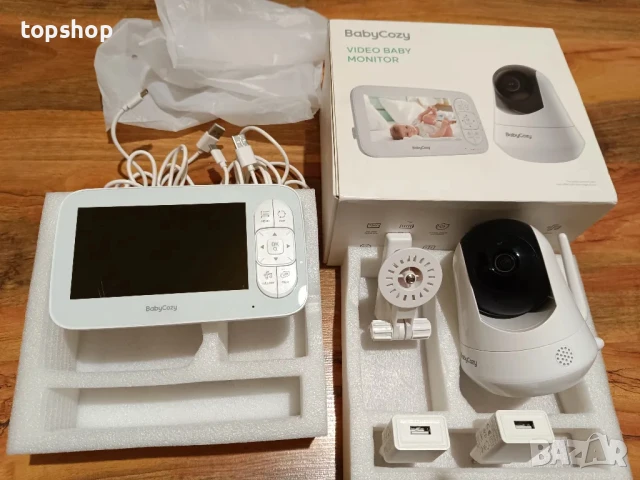 НОВ Babycozy Video Бебефон с камера и аудио 5" 720P дисплей 5000mAh