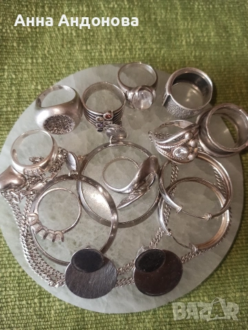 лот сребърни бижута 94 гр, снимка 5 - Други - 53898232