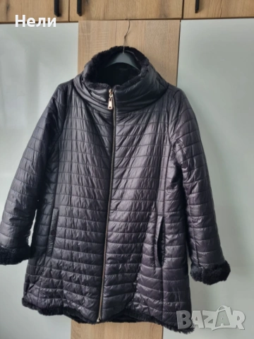 Двулицево дамско палто еко пух. , снимка 6 - Якета - 53131276