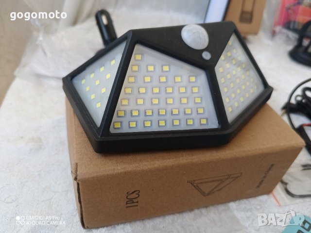 соларни ЛЕД лампи с пир датчик сензор за движение 100 x SMD светодиода, снимка 1