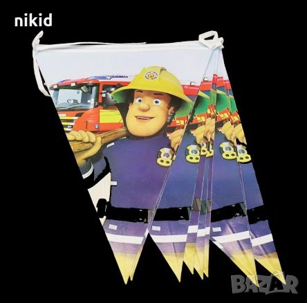 Пожарникарят Сам Fireman Sam Парти Гирлянд Знаменца Флаг Банер