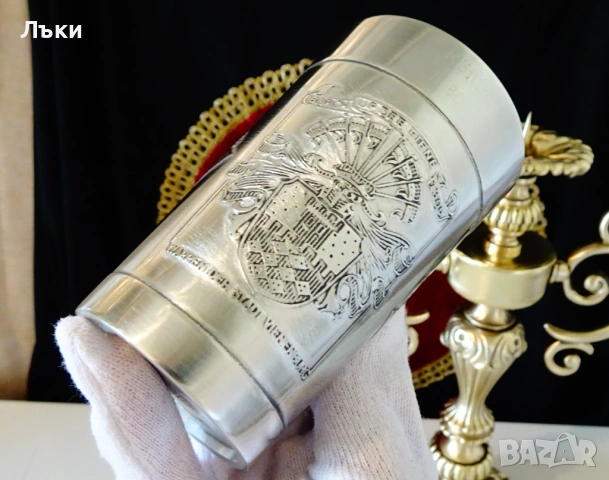 Калаена чаша 450 мл.,рицар,замък,знамена. , снимка 9 - Антикварни и старинни предмети - 54305658