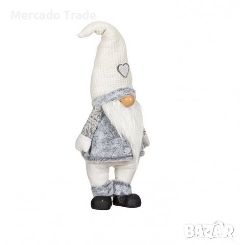 Коледна декоративна фигура Mercado Trade, Гном, Бяла шапка, 70 см, снимка 2 - Декорация за дома - 38795740