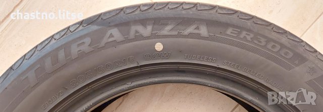 Летни гуми 205/60/R16 - Bridgestone Turanza ER300 92W, снимка 4 - Гуми и джанти - 39703518
