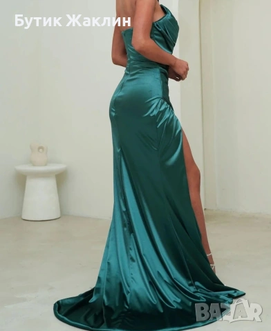 Дамска елегантна, сатенена рокля , снимка 6 - Рокли - 54153535